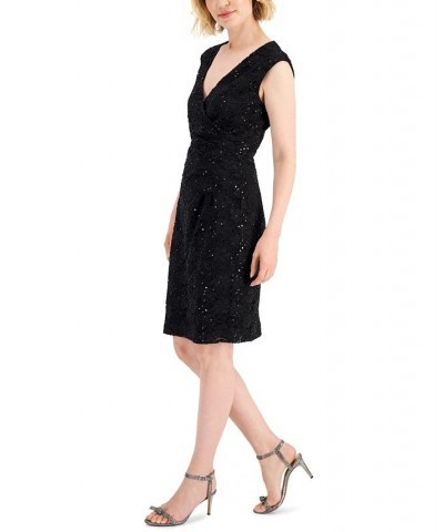 Sequined Lace Sheath Dress Cobalt Blue $44.55 Dresses