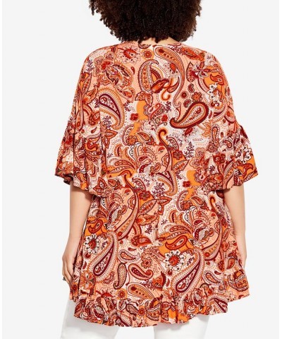 Plus Size Parker Tunic Peachy Paisley $28.98 Tops