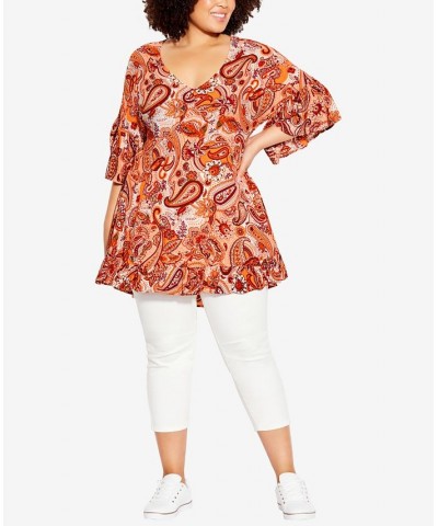 Plus Size Parker Tunic Peachy Paisley $28.98 Tops