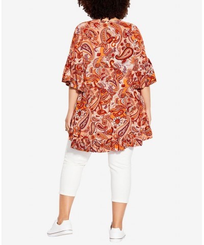 Plus Size Parker Tunic Peachy Paisley $28.98 Tops