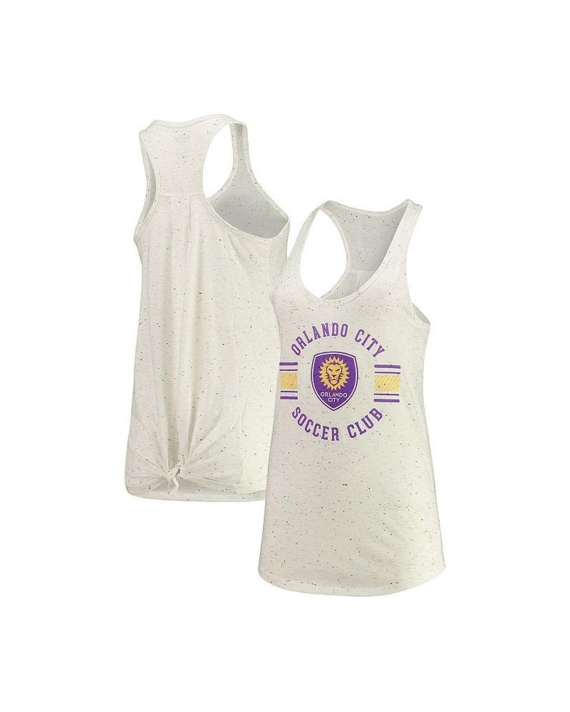 Women's Heathered Gray Orlando City SC Velocity Racerback Tank Top White $19.20 Tops