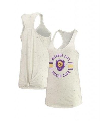 Women's Heathered Gray Orlando City SC Velocity Racerback Tank Top White $19.20 Tops