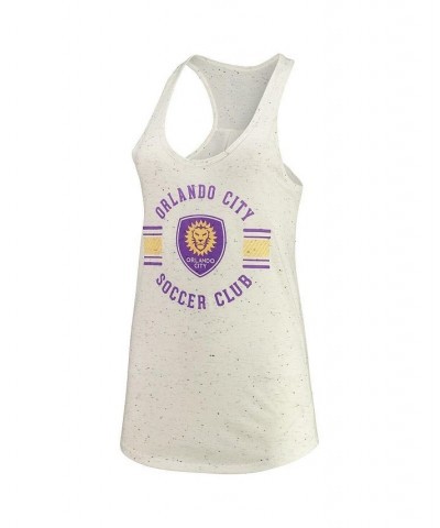 Women's Heathered Gray Orlando City SC Velocity Racerback Tank Top White $19.20 Tops