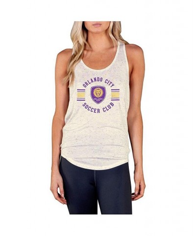 Women's Heathered Gray Orlando City SC Velocity Racerback Tank Top White $19.20 Tops