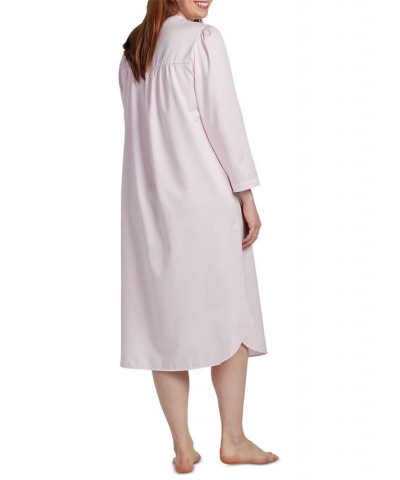 Women's Embroidered Long-Sleeve Nightgown Pink $18.00 Sleepwear