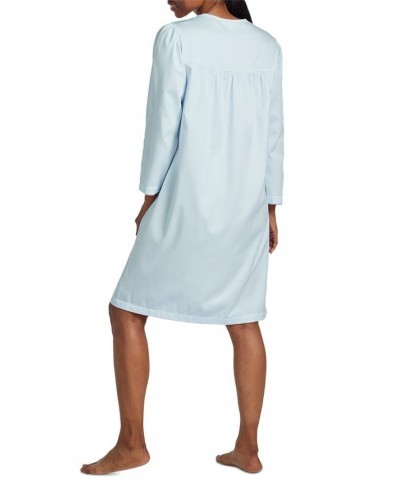 Women's Embroidered Long-Sleeve Nightgown Pink $18.00 Sleepwear