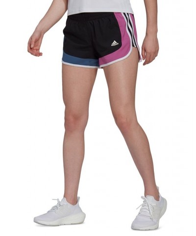 Women's Marathon 20 Colorblocked Pull-On Running Shorts Black/semi Pulse Lilac $17.00 Shorts