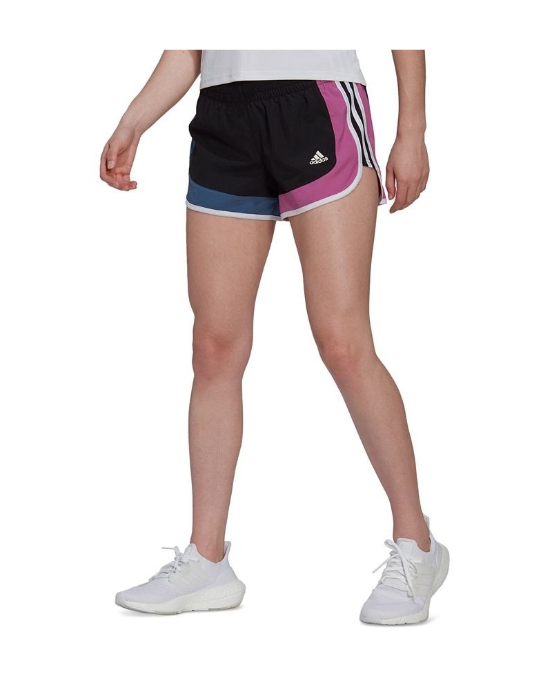 Women's Marathon 20 Colorblocked Pull-On Running Shorts Black/semi Pulse Lilac $17.00 Shorts