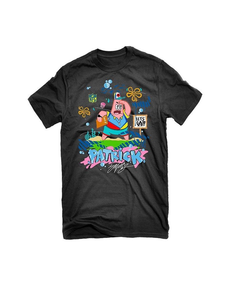 Women's Black NFL SpongeBob x King Saladeen Patrick Coach T-shirt Black $26.49 Tops