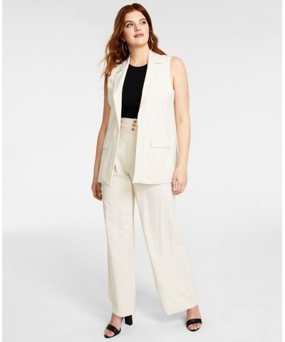 Women's High-Rise Wide-Leg Pants Ivory/Cream $37.53 Pants