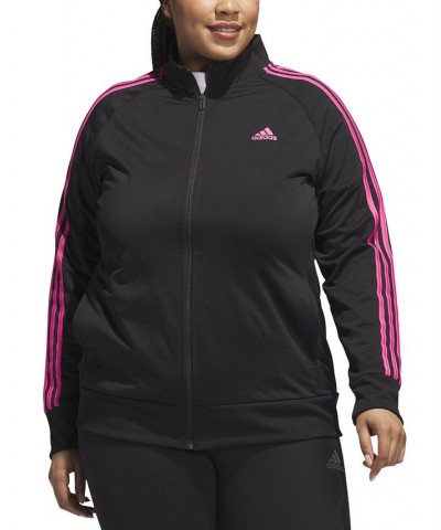 Women's 3-Stripe Tricot Track Jacket XS-4X Black/pulse Magenta $21.01 Jackets