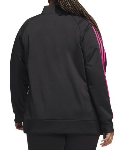 Women's 3-Stripe Tricot Track Jacket XS-4X Black/pulse Magenta $21.01 Jackets