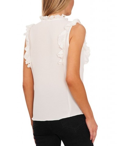 Women's Sleeveless Tie Neck Blouse White $24.16 Tops