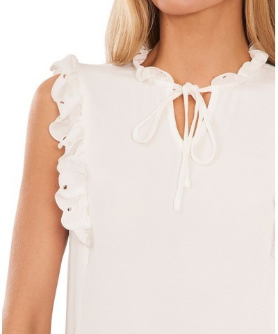 Women's Sleeveless Tie Neck Blouse White $24.16 Tops