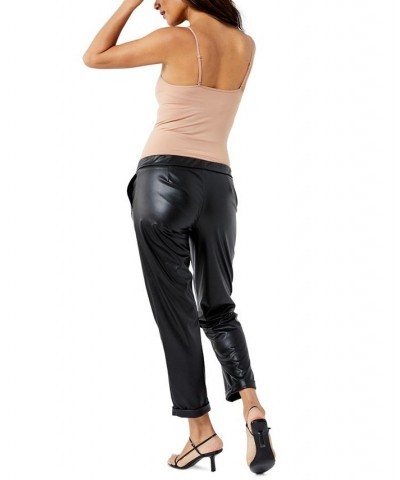 Faux-Leather Maternity Pants Black $54.76 Pants