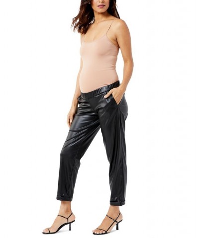 Faux-Leather Maternity Pants Black $54.76 Pants