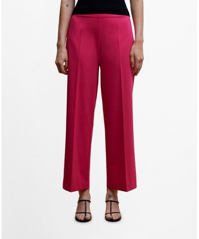 Women's Straight Culottes Trousers Pink $35.39 Pants