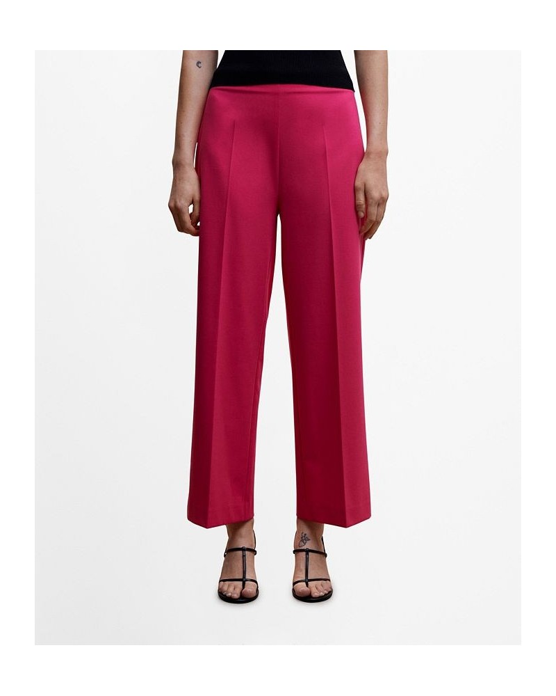 Women's Straight Culottes Trousers Pink $35.39 Pants