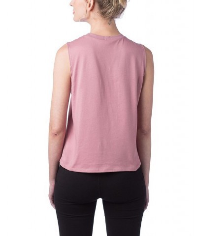 Women's Go-To Cropped Muscle Tank Top Pink $22.04 Tops