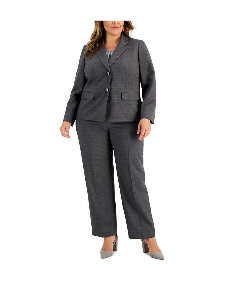 Plus Size Two-Button Blazer & Kate Pants Suit Medium Grey $52.70 Suits