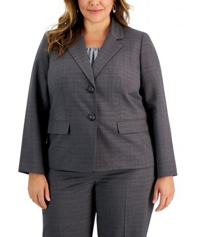 Plus Size Two-Button Blazer & Kate Pants Suit Medium Grey $52.70 Suits