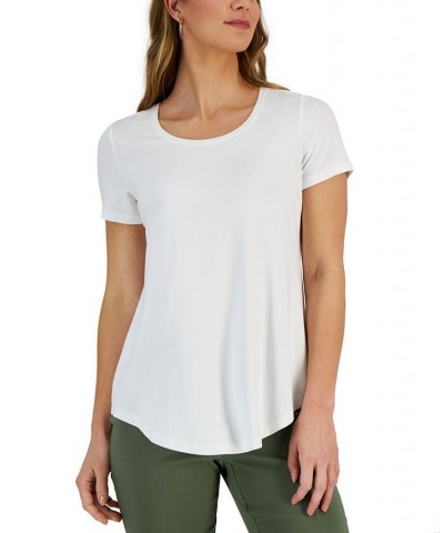 Scoop-Neck T-Shirt White $9.81 Tops