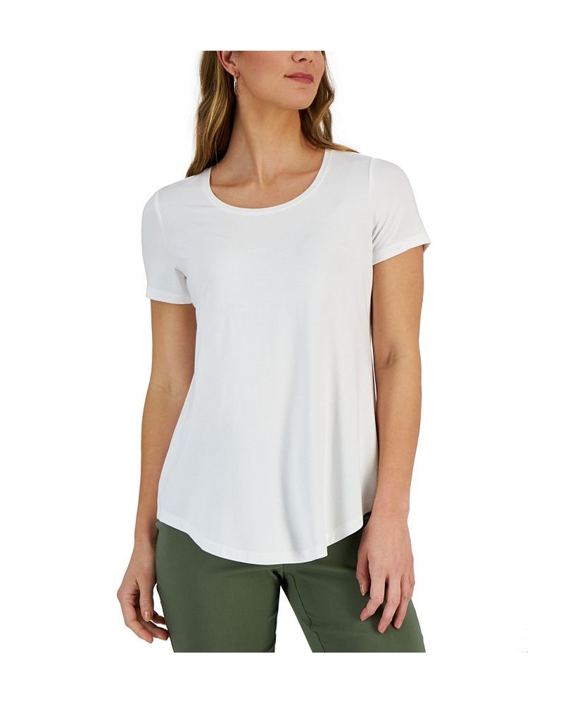 Scoop-Neck T-Shirt White $9.81 Tops