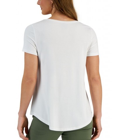 Scoop-Neck T-Shirt White $9.81 Tops