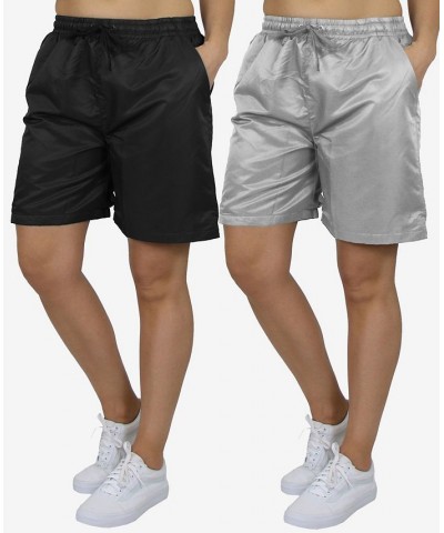 Women's Active Workout Training Shorts - Pack of 2 Black Gray $33.92 Shorts