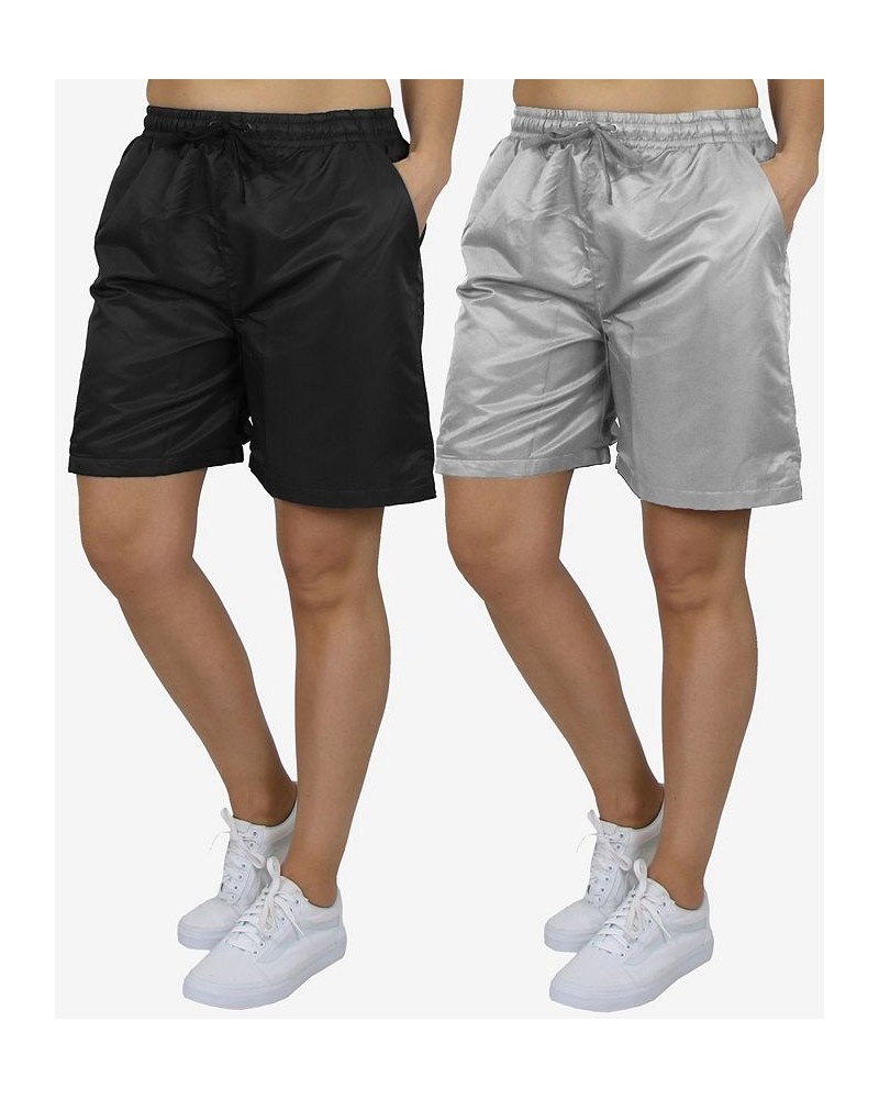 Women's Active Workout Training Shorts - Pack of 2 Black Gray $33.92 Shorts