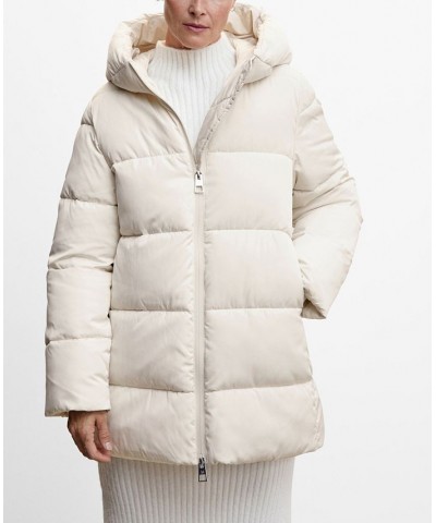 Women's Hood Quilted Coat White $51.80 Coats