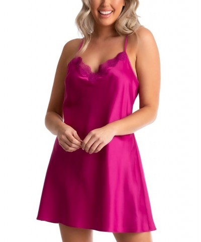 Women's Mina Satin Chemise Berry $16.32 Sleepwear