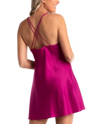 Women's Mina Satin Chemise Berry $16.32 Sleepwear