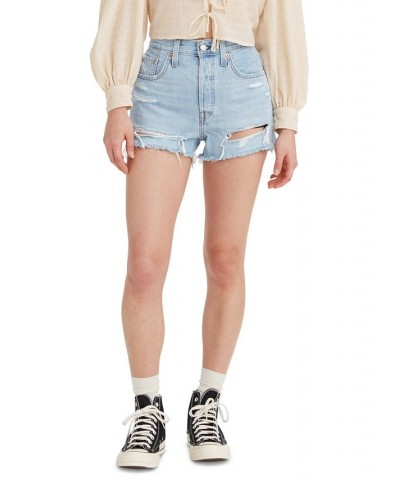 Women's 501 Cotton High-Rise Denim Shorts Medium Indigo $35.39 Shorts