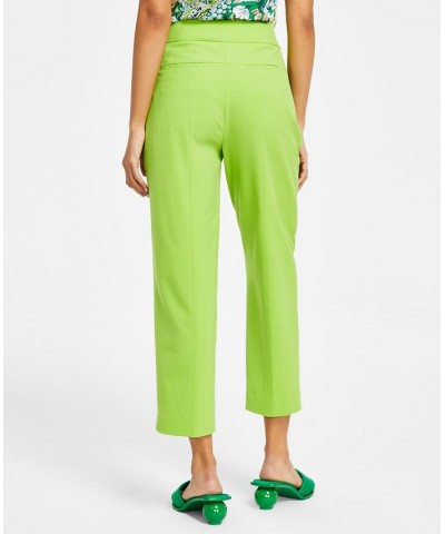 Women's Bi-Stretch Straight-Leg Ankle Pants Green $48.95 Pants