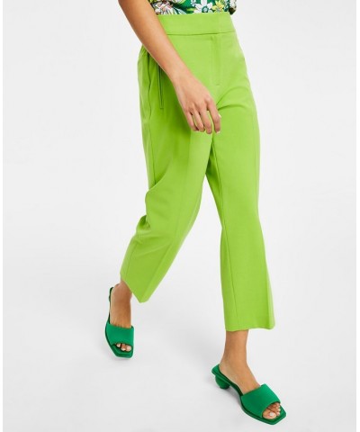 Women's Bi-Stretch Straight-Leg Ankle Pants Green $48.95 Pants