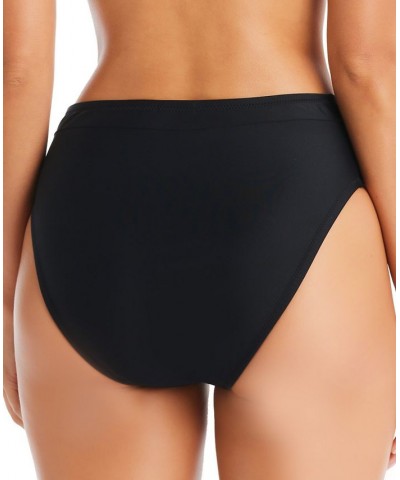 Natural Beauty V-Waist High Leg Bikini Bottoms Black $30.74 Swimsuits