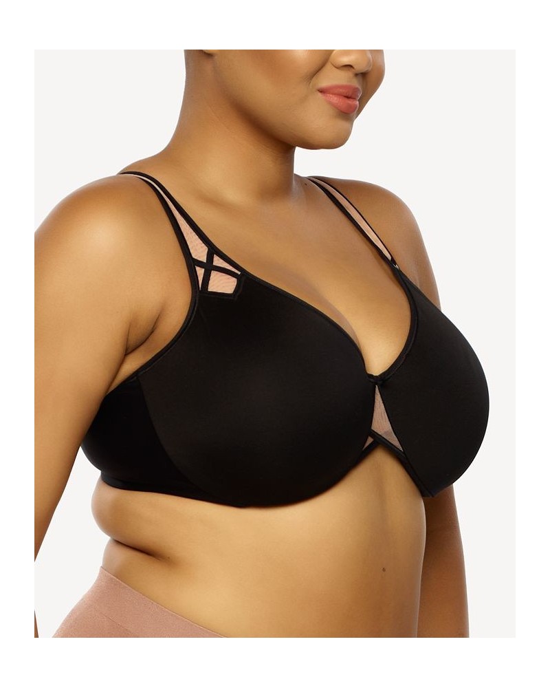 Plus Size Amaranth Cushioned Comfort Unlined Minimizer Underwire Bra Black $19.23 Bras