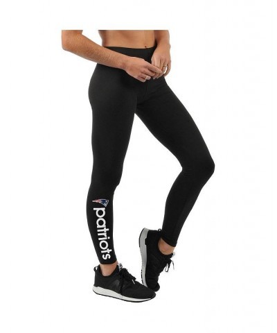 Women's Black New England Patriots Post Season Leggings Black $18.33 Pants