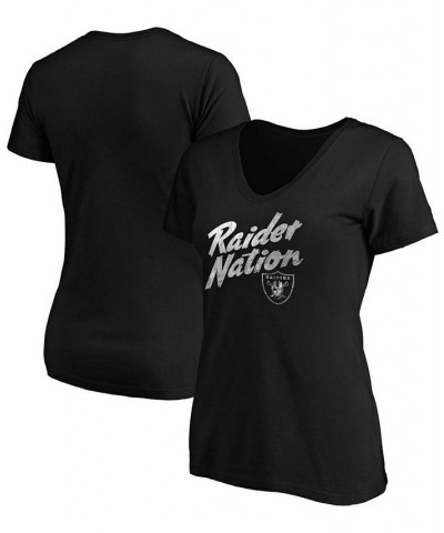 Women's Plus Size Black Las Vegas Raiders Hometown V-Neck T-shirt Black $18.24 Tops