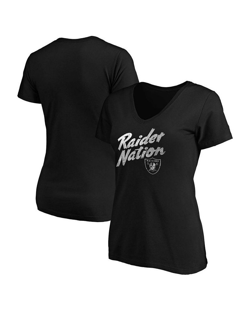 Women's Plus Size Black Las Vegas Raiders Hometown V-Neck T-shirt Black $18.24 Tops