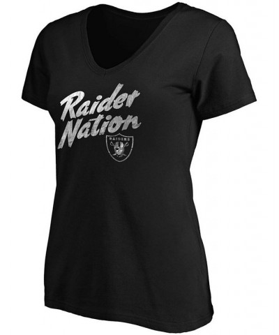 Women's Plus Size Black Las Vegas Raiders Hometown V-Neck T-shirt Black $18.24 Tops