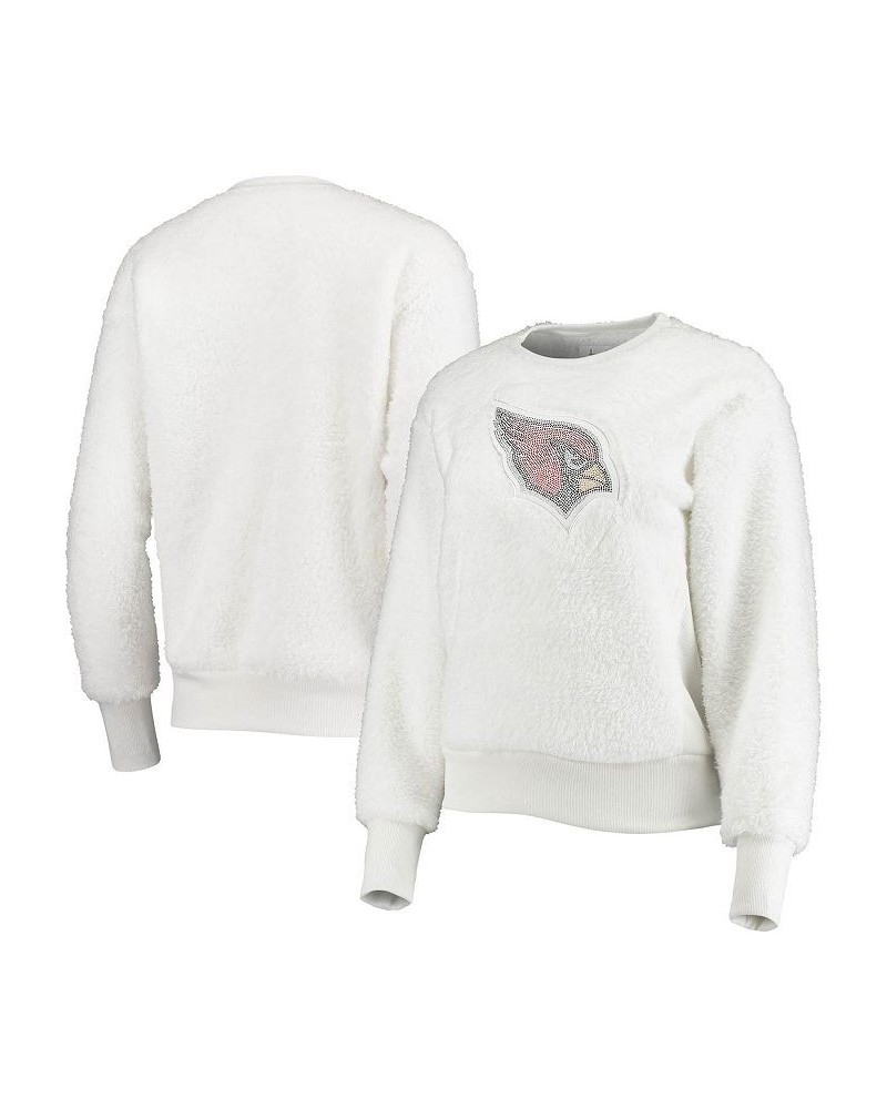 Women's White Arizona Cardinals Milestone Tracker Pullover Sweatshirt White $41.59 Sweatshirts