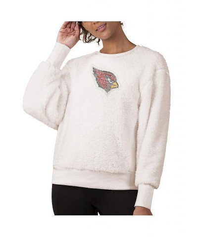 Women's White Arizona Cardinals Milestone Tracker Pullover Sweatshirt White $41.59 Sweatshirts