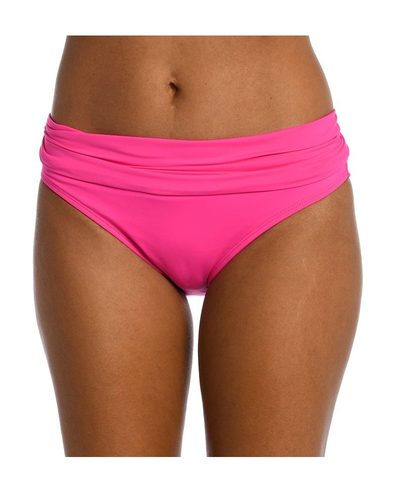 Island Goddess Twist-Front Tankini Top & Banded Bikini Bottoms Pop Pink $46.35 Swimsuits