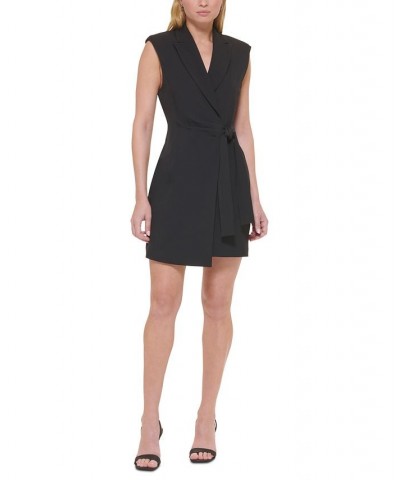 Women's X-Fit Sleeveless Blazer Wrap Dress Black $79.50 Dresses