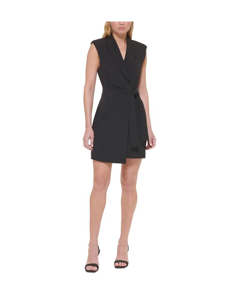 Women's X-Fit Sleeveless Blazer Wrap Dress Black $79.50 Dresses