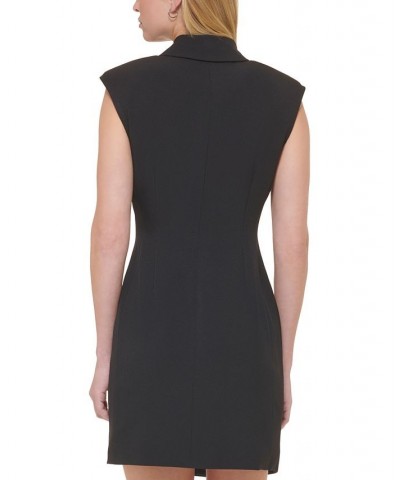 Women's X-Fit Sleeveless Blazer Wrap Dress Black $79.50 Dresses