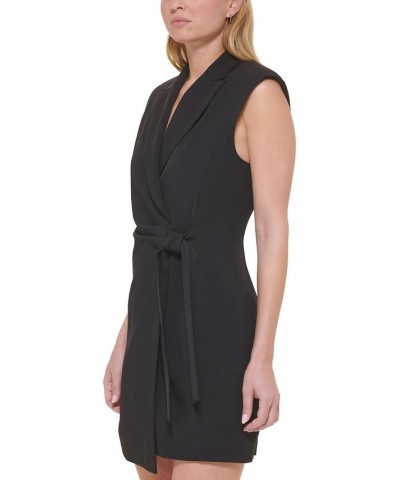 Women's X-Fit Sleeveless Blazer Wrap Dress Black $79.50 Dresses