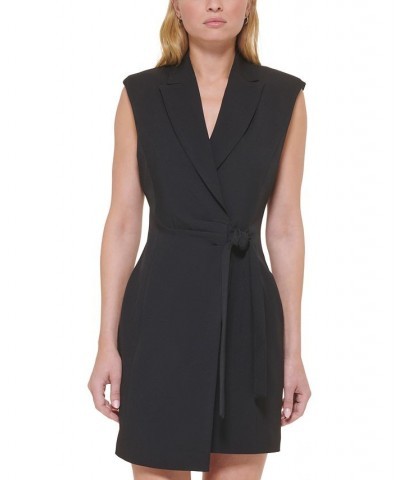 Women's X-Fit Sleeveless Blazer Wrap Dress Black $79.50 Dresses